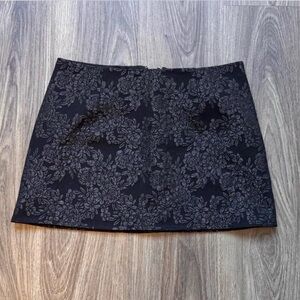 White Fox Boutique Black Floral Mini Skirt